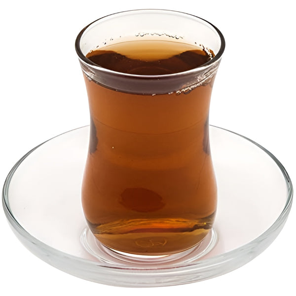 Turkish Tea Glass Set - 6 Piece Small 120ml Turkish Tea Glass and Saucer Set