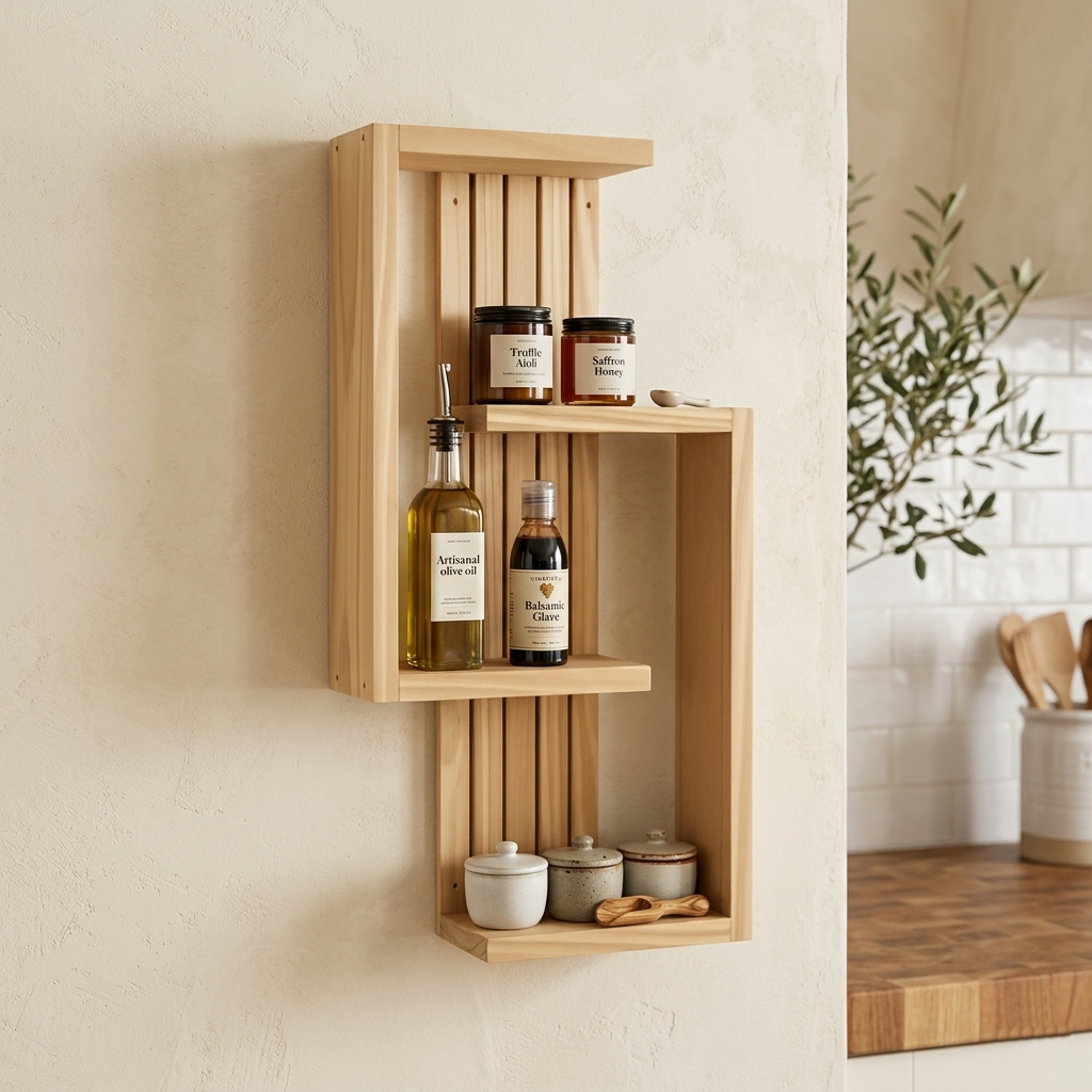 Multi-Tier Wall Mounted Wooden S-Shape Wall Shelf for Plants, Books, Photo Frames and Home Décor