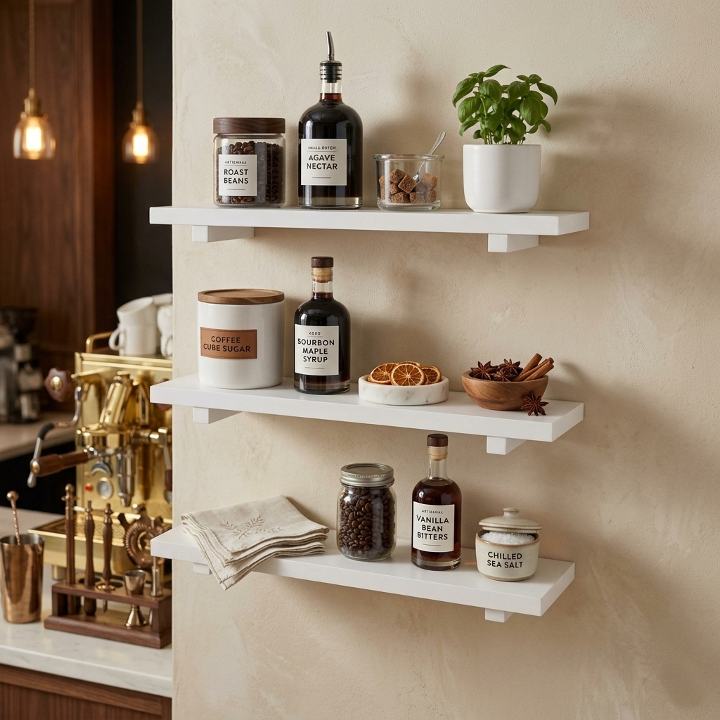 Set of 3 White Minimalist Display Wall Décor Shelves - (600 x 148mm x 18 mm)
