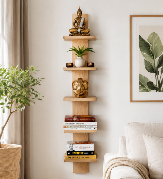 Multi-Tier Wall Mounted Wooden Shelf for Plants, Books, Photo Frames and Home Décor
