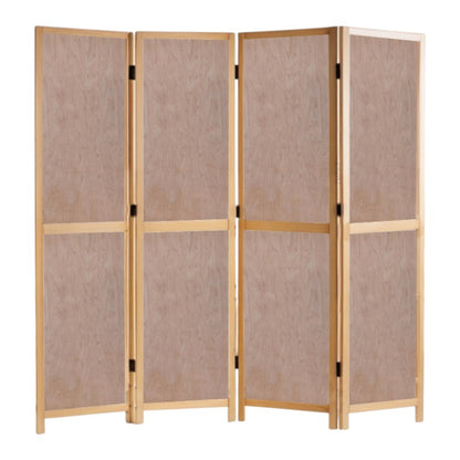 Partition Room Divider - 4-Panel Double-Sided Interior Hardwood Plywood Folding Screen Room Divider with Sealed Wooden Frames with Floor Protectors