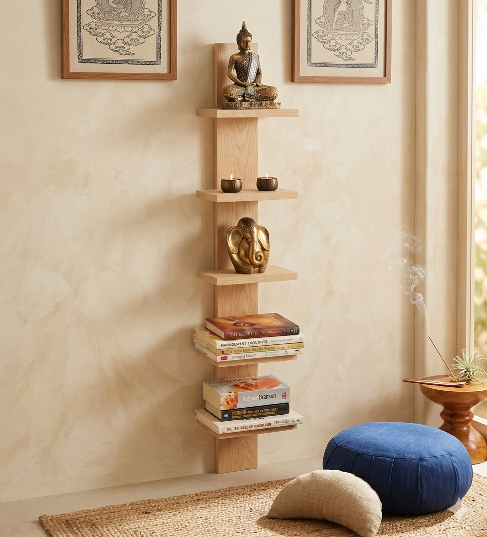 Multi-Tier Wall Mounted Wooden Shelf for Plants, Books, Photo Frames & Home Décor
