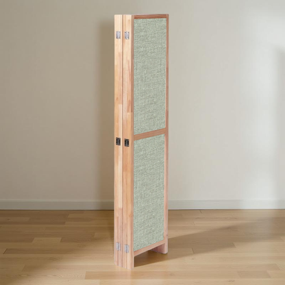 Partition Room Divider - 4-Panel Single-Sided Upholstery Fabric Folding Screen Room Divider with Sealed Wooden Frames Fitted with Floor Protectors