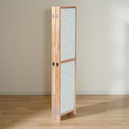 Partition Room Divider - 4-Panel Single-Sided Upholstery Fabric Folding Screen Room Divider with Sealed Wooden Frames Fitted with Floor Protectors