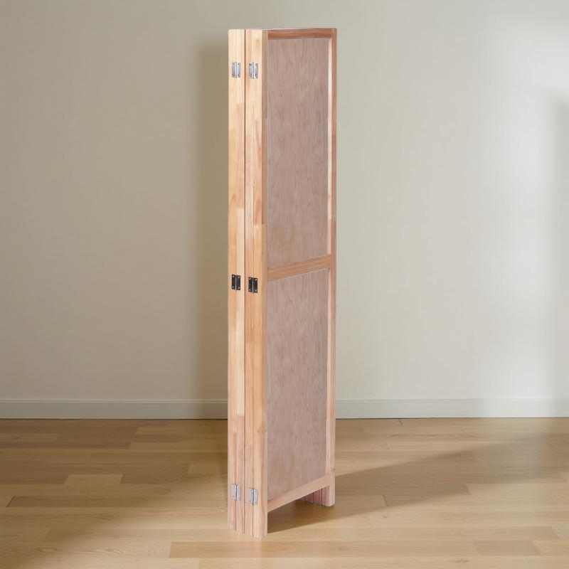 Partition Room Divider - 4-Panel Double-Sided Interior Hardwood Plywood Folding Screen Room Divider with Sealed Wooden Frames with Floor Protectors
