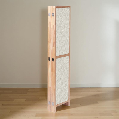 Partition Room Divider - 4-Panel Single-Sided Upholstery Fabric Folding Screen Room Divider with Sealed Wooden Frames Fitted with Floor Protectors