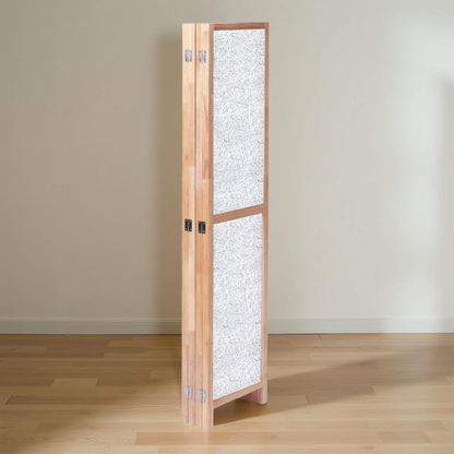 Partition Room Divider - 4-Panel Two-Faced Ash and White Folding Screen Room Divider with Sealed Wooden Frames