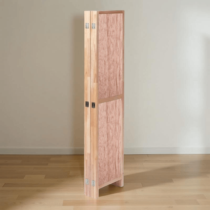 Partition Room Divider - 4-Panel Double-Sided Veneered-Face Interior Plywood Folding Screen Room Divider