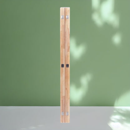 Partition Room Divider - 4-Panel Single-Sided Light Woodgrain Finish Folding Screen Room Divider