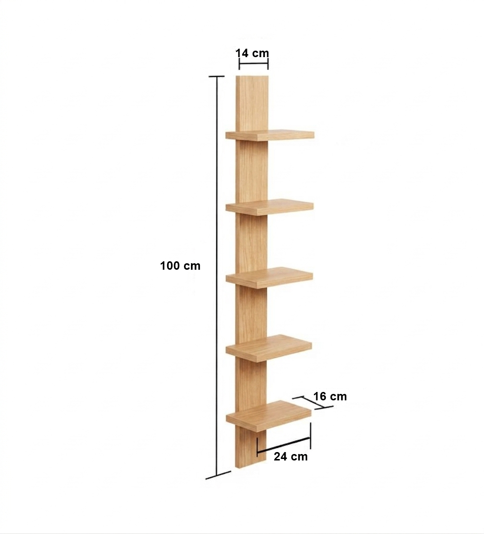 Multi-Tier Wall Mounted Wooden Shelf for Plants, Books, Photo Frames & Home Décor