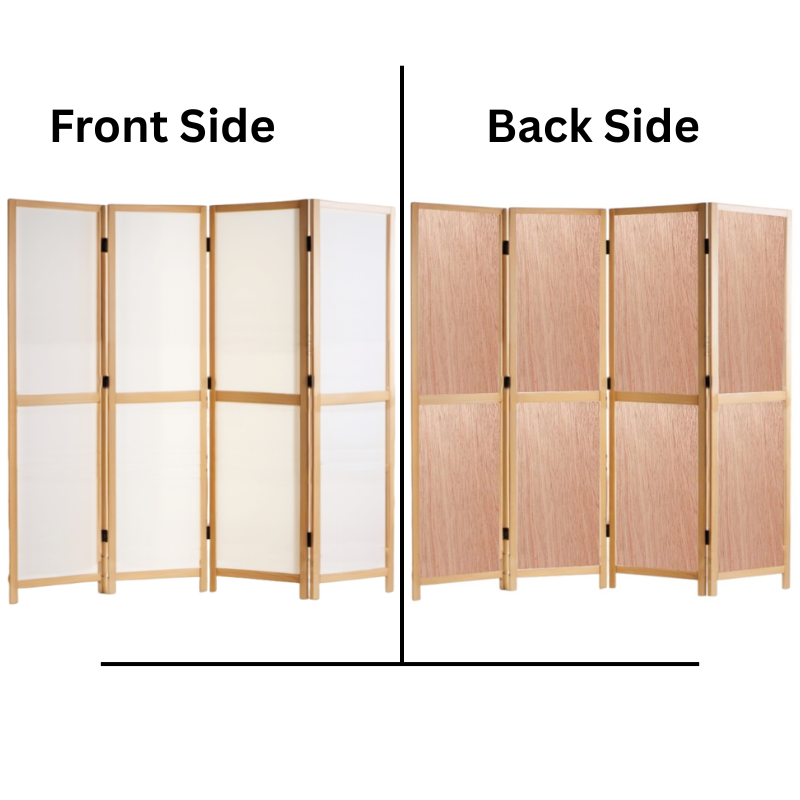 Partition Room Divider - 4-Panel Two-Faced Folding Screen Room Divider