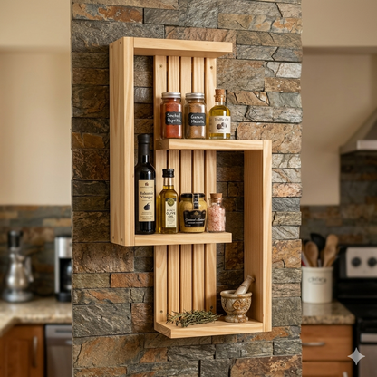 Multi-Tier Wall Mounted Wooden S-Shape Rack for Plants, Books, Photo Frames & Home Décor