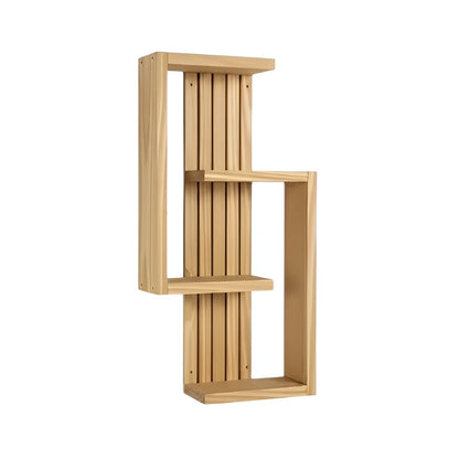 Multi-Tier Wall Mounted Wooden S-Shape Rack for Plants, Books, Photo Frames & Home Décor
