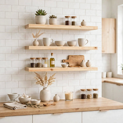 Set of 3 Display Wall Décor Floating Shelves (600 x 140 x 20 mm)