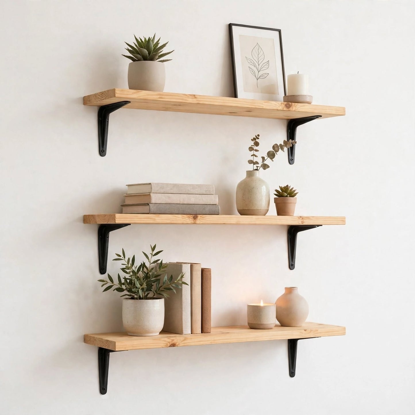 Set of 3 Display Wall Décor Shelves - (550 x 150 x 20 mm)