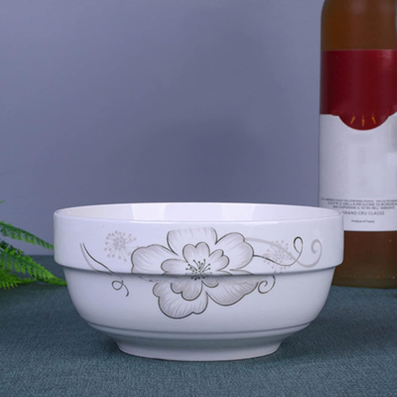 Set of 3 Large 25cm Stackable Kitchen Ceramic Bowls for Family Daily Use