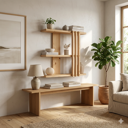 Multi-Tier Wall Mounted Wooden Modern Floating Wall Shelf for Plants, Books, Photo Frames and Home Décor