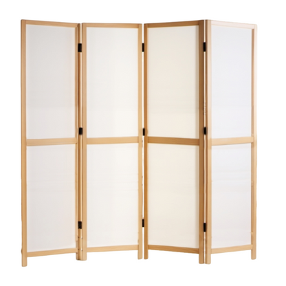 Partition Room Divider - 4-Panel Double-Sided White Folding Screen Room Divider