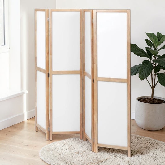 Partition Room Divider - 4-Panel Two-Faced Folding Screen Room Divider