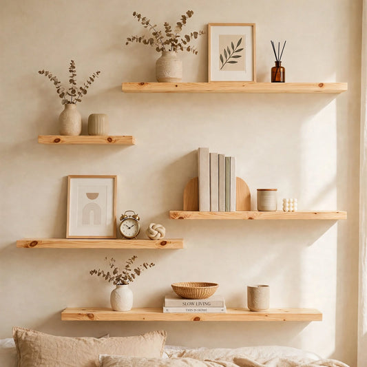 Set of 5 Display Wall Décor Floating Shelves (Mixed Sizes)