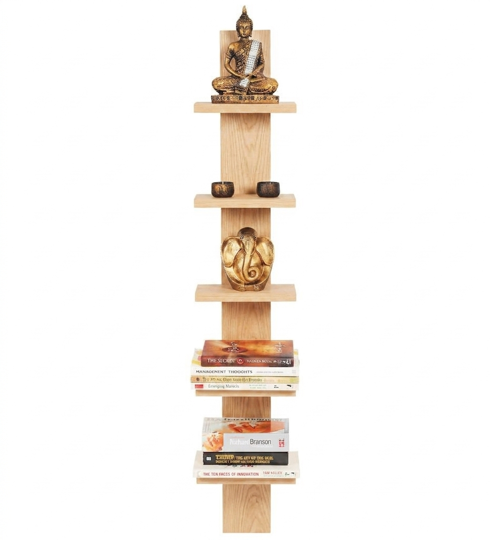 Multi-Tier Wall Mounted Wooden Shelf for Plants, Books, Photo Frames & Home Décor